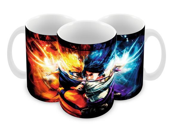 Caneca Polímero Naruto e Sasuke Personalizada
