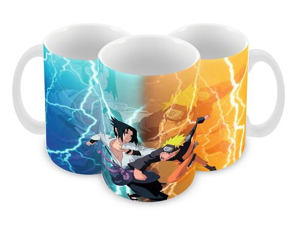 Caneca Polímero Naruto e Sasuke Personalizada