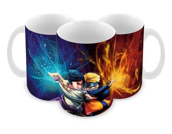 Caneca Polímero Naruto e Sasuke Personalizada