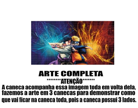Caneca Polímero Naruto e Sasuke Personalizada