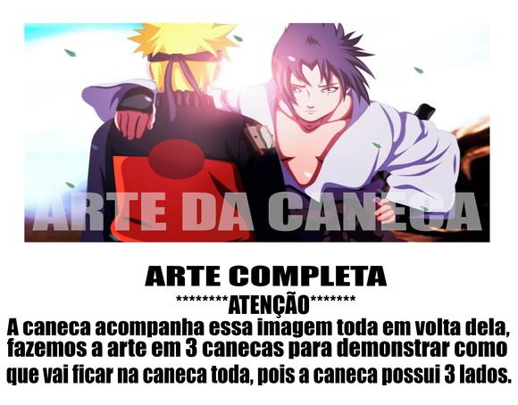 Caneca Polímero Naruto e Sasuke Personalizada