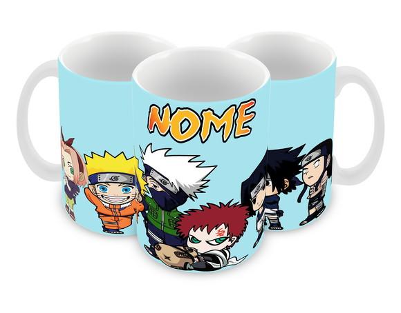 Caneca Polímero Naruto Seu Nome Personalizada
