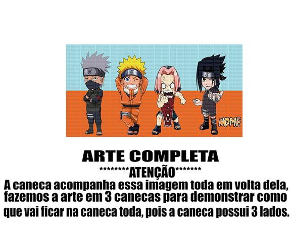 Caneca Polímero Naruto Time 7 com Nome Personalizada