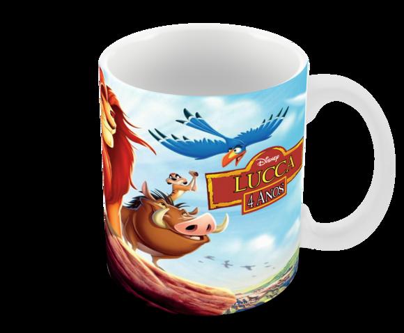 Caneca Polímero o Rei Leão com Nome Personalizada