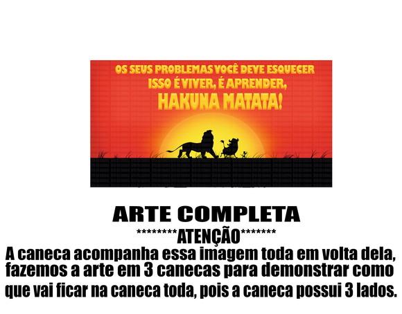 Caneca Polímero o Rei Leão Hakuna Matata Personalizada