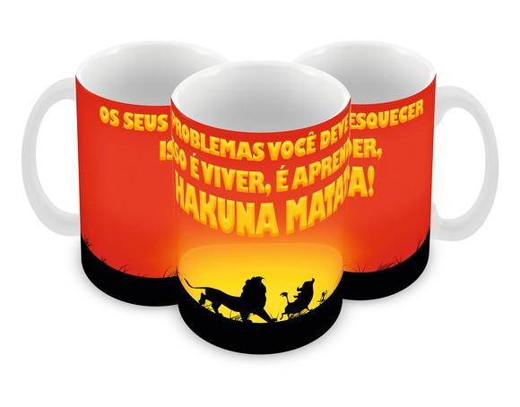 Caneca Polímero o Rei Leão Hakuna Matata Personalizada