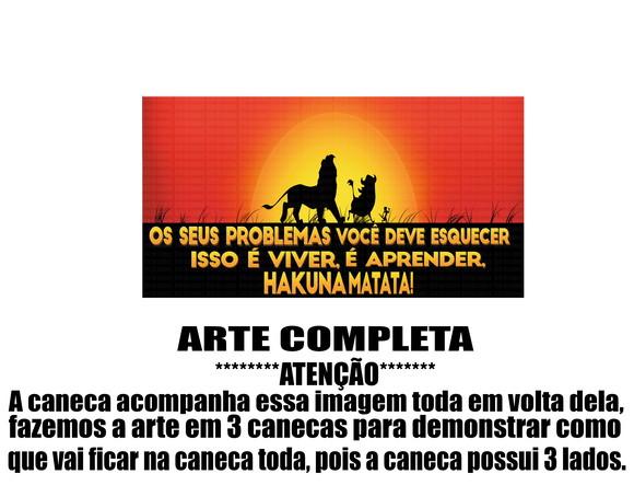 Caneca Polímero o Rei Leão Hakuna Matata Personalizada