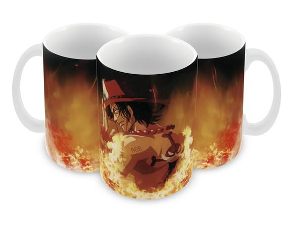 Caneca Polímero One Piece Ace Personalizada