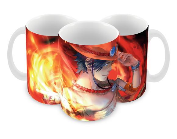 Caneca Polímero One Piece Ace Personalizada