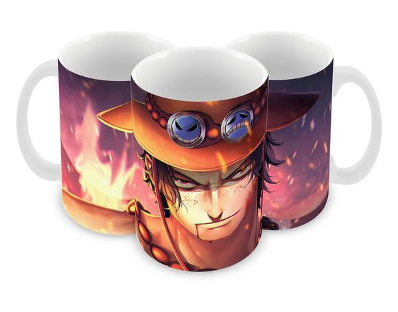 Caneca Polímero One Piece Ace Personalizada