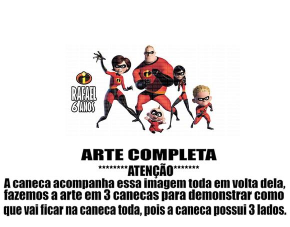 Caneca Polímero os Incríveis com Nome Personalizada