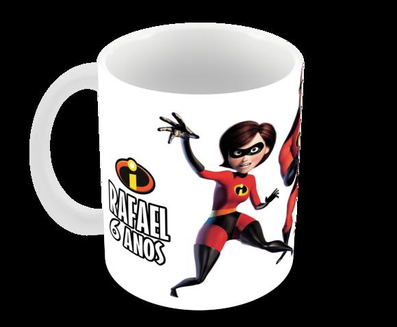 Caneca Polímero os Incríveis com Nome Personalizada