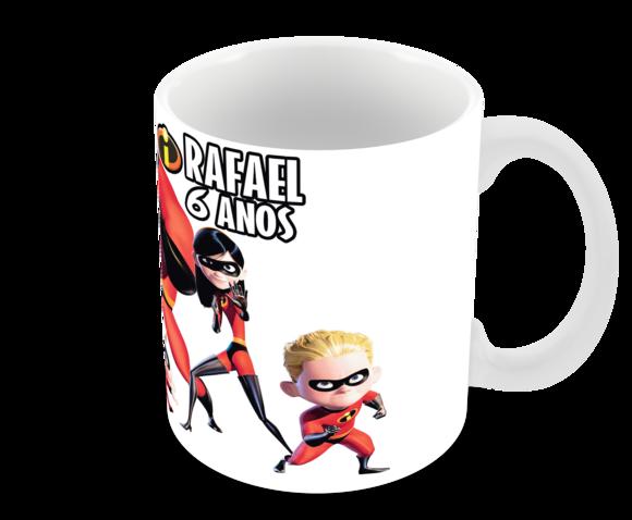 Caneca Polímero os Incríveis com Nome Personalizada