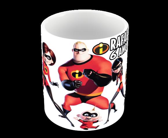 Caneca Polímero os Incríveis com Nome Personalizada
