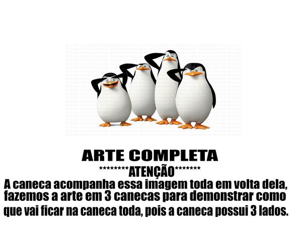 Caneca Polímero os Pinguins de Madagascar Personalizada
