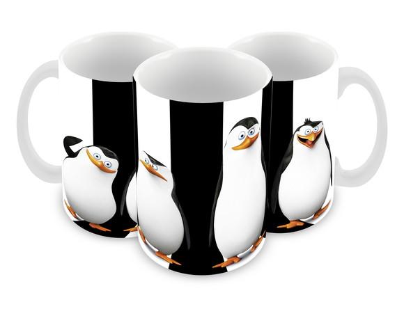 Caneca Polímero os Pinguins de Madagascar Personalizada