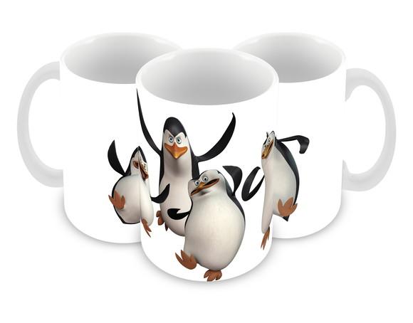 Caneca Polímero os Pinguins de Madagascar Personalizada