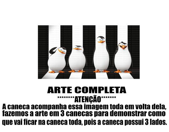 Caneca Polímero os Pinguins de Madagascar Personalizada