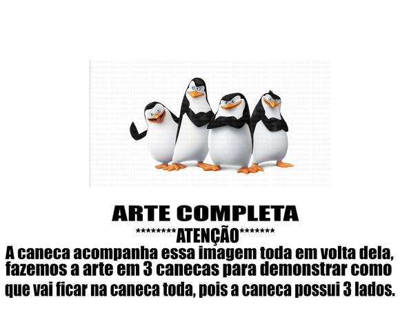 Caneca Polímero os Pinguins de Madagascar Personalizada