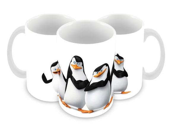 Caneca Polímero os Pinguins de Madagascar Personalizada