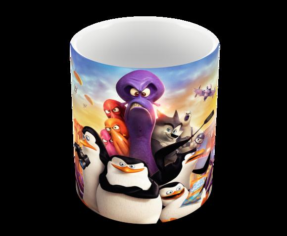 Caneca Polímero os Pinguins de Madagascar Personalizada