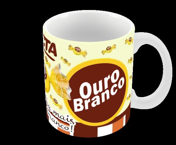 Caneca Polímero Ouro Branco Personalizado