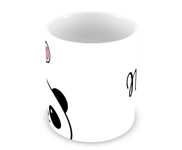 Caneca Polímero Panda Fofo com Nome Personalizada