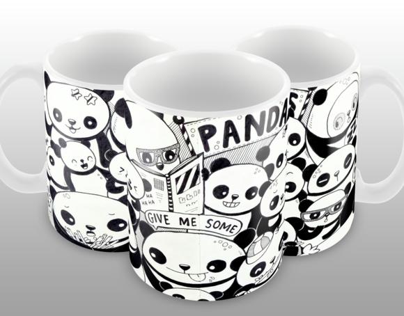 Caneca Polímero Panda Fofo Personalizada