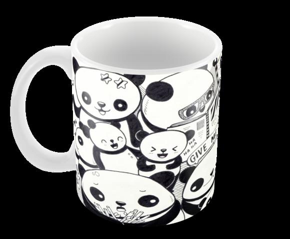 Caneca Polímero Panda Fofo Personalizada