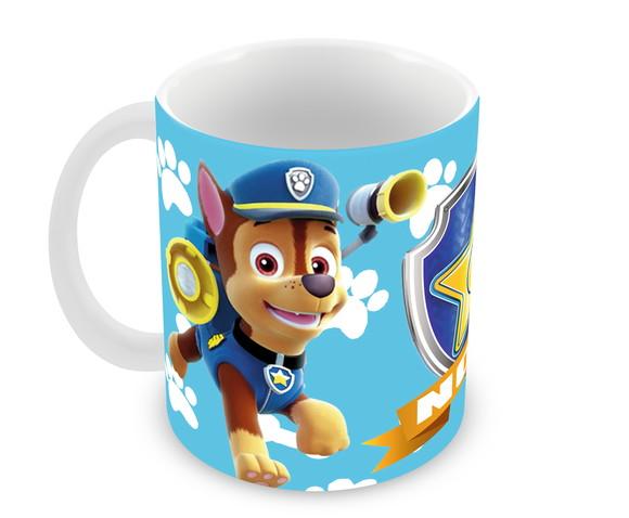 Caneca Polímero Patrulha Canina Chase Nome Personalizada