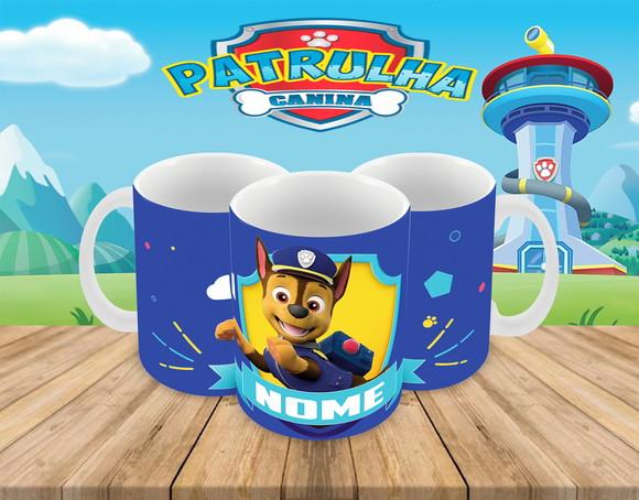 Caneca Polímero Patrulha Canina Chase Personalizada
