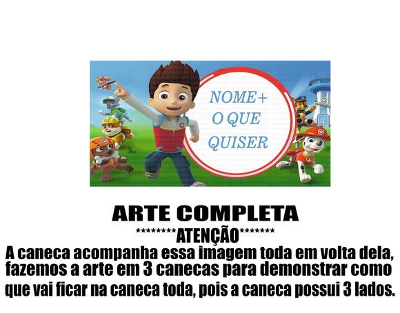Caneca Polímero Patrulha Canina com Nome Personalizada