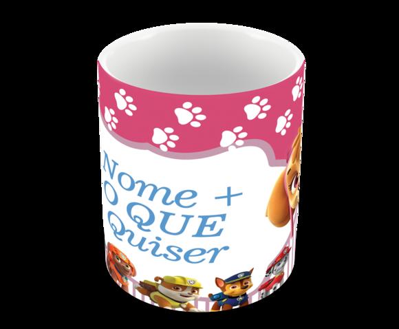 Caneca Polímero Patrulha Canina com Nome Personalizada