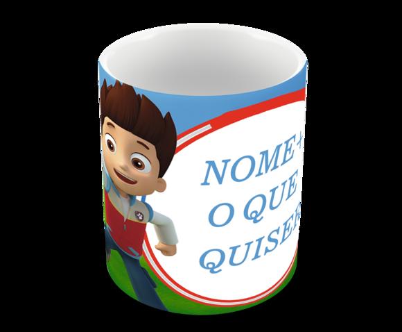 Caneca Polímero Patrulha Canina com Nome Personalizada