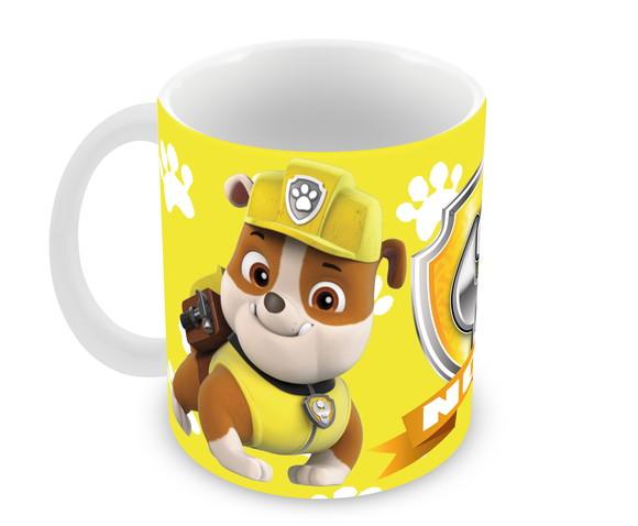 Caneca Polímero Patrulha Canina Rubble Nome Personalizada
