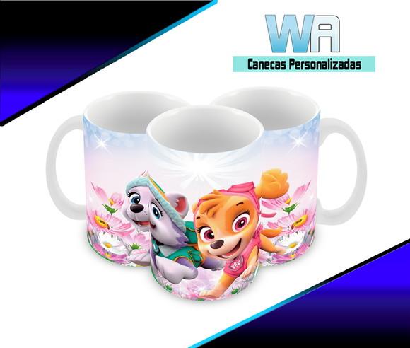 Caneca Polímero Patrulha Canina Skye e Everest Personalizada