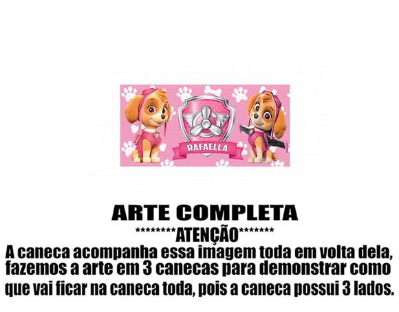 Caneca Polímero Patrulha Canina Skye Nome Personalizada