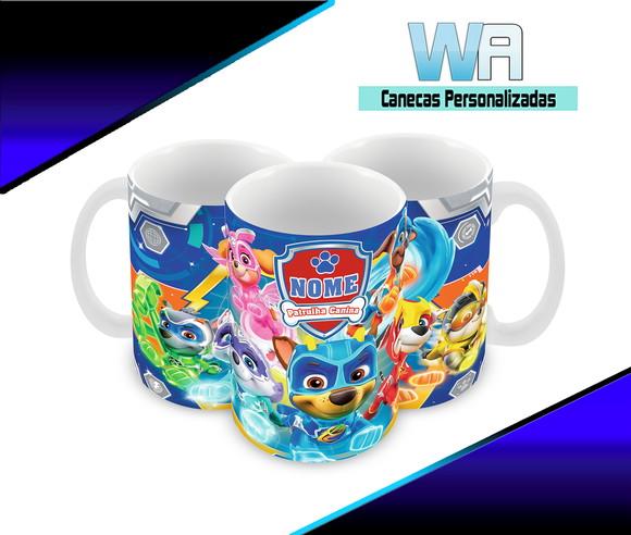 Caneca Polímero Patrulha Canina Super Filhotes Personalizada