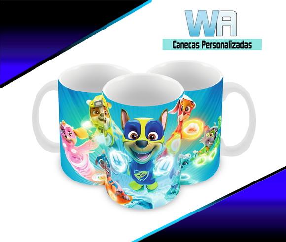 Caneca Polímero Patrulha Canina Super Filhotes Personalizada
