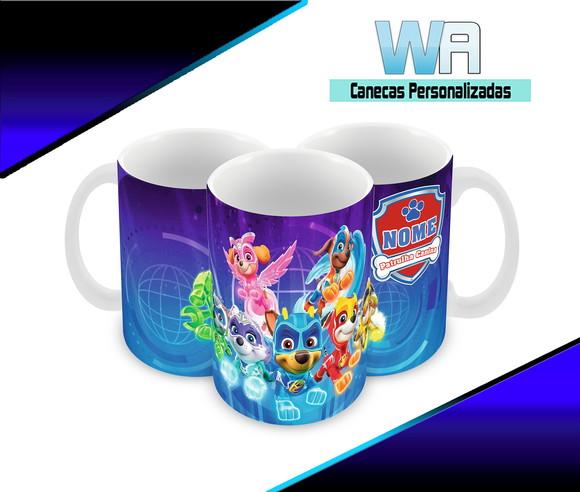 Caneca Polímero Patrulha Canina Super Filhotes Personalizada