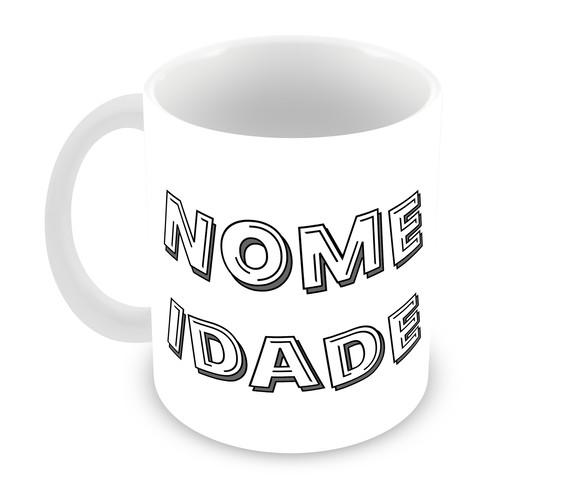 Caneca Polímero Pernalonga Nome e Idade Personalizada