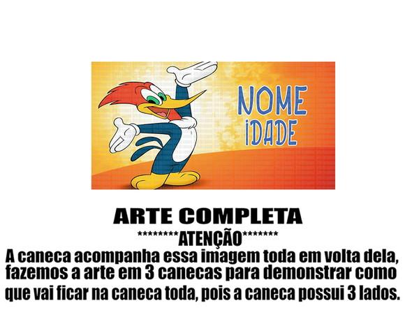 Caneca Polímero Pica Pau Seu Nome Personalizada