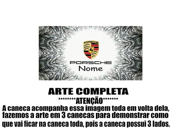 Caneca Polímero Porsche com Nome Personalizada