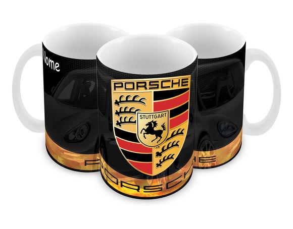 Caneca Polímero Porsche com Nome Personalizada