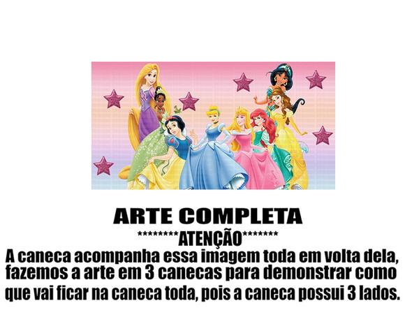 Caneca Polímero Princesas da Disney Personalizada