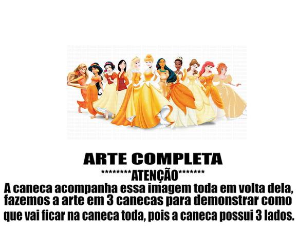Caneca Polímero Princesas da Disney Personalizada