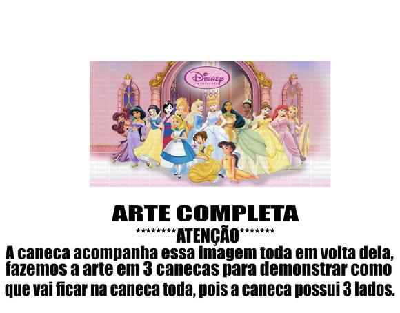 Caneca Polímero Princesas da Disney Personalizada