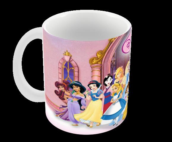 Caneca Polímero Princesas da Disney Personalizada