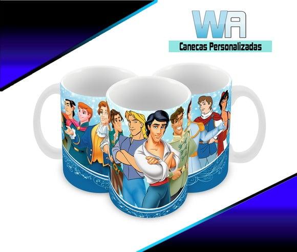 Caneca Polímero Príncipes da Disney Personalizada
