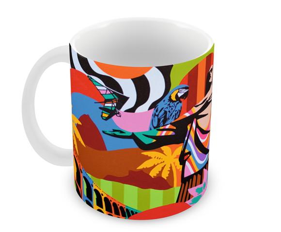 Caneca Polímero Rio de Janeiro Colorido Personalizada